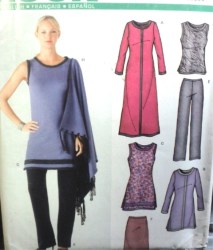 6215 NL LONG SLVLSS TOP,LS DRESS,BOTTOMS,SHAWL PATTERN 8-18